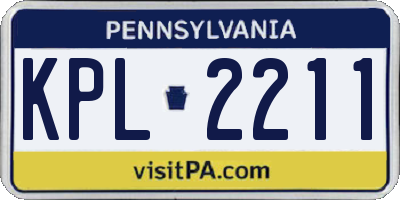 PA license plate KPL2211
