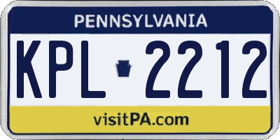 PA license plate KPL2212