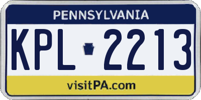 PA license plate KPL2213