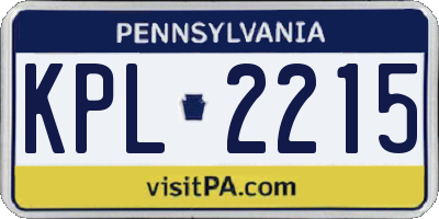 PA license plate KPL2215
