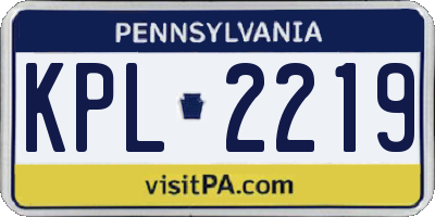 PA license plate KPL2219