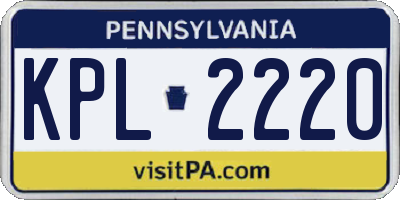 PA license plate KPL2220