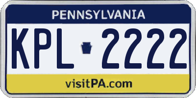 PA license plate KPL2222