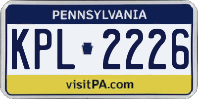 PA license plate KPL2226