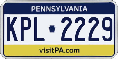 PA license plate KPL2229