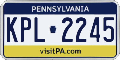 PA license plate KPL2245