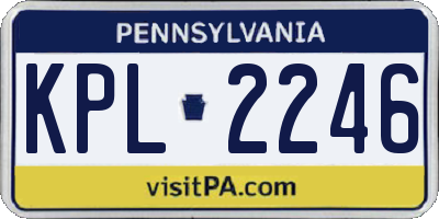 PA license plate KPL2246