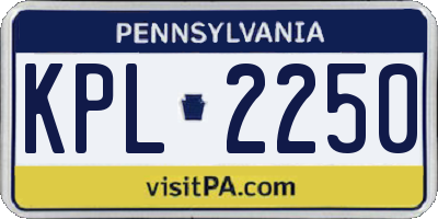 PA license plate KPL2250