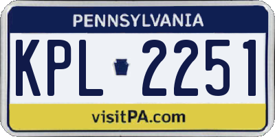 PA license plate KPL2251