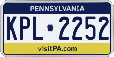 PA license plate KPL2252