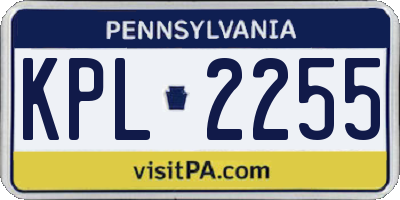 PA license plate KPL2255