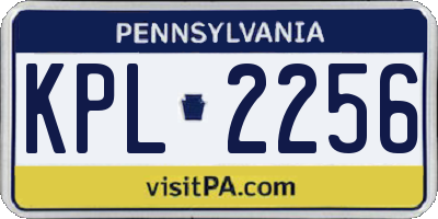 PA license plate KPL2256