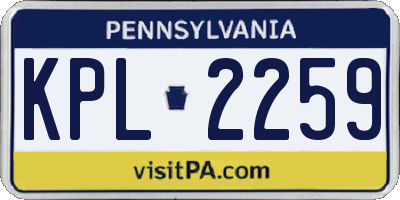 PA license plate KPL2259