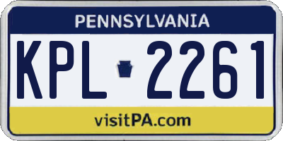 PA license plate KPL2261