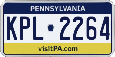 PA license plate KPL2264