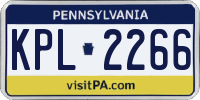 PA license plate KPL2266