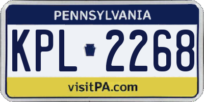PA license plate KPL2268