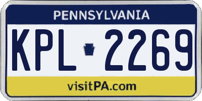 PA license plate KPL2269