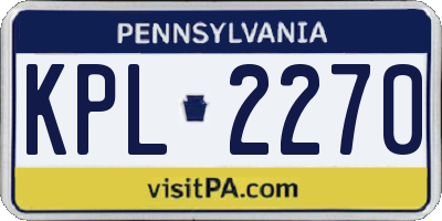 PA license plate KPL2270