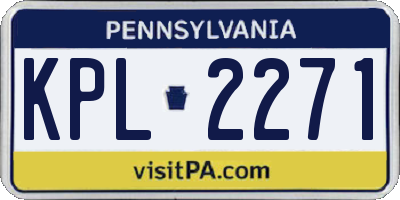 PA license plate KPL2271