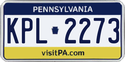 PA license plate KPL2273