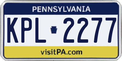 PA license plate KPL2277