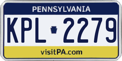PA license plate KPL2279