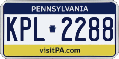 PA license plate KPL2288