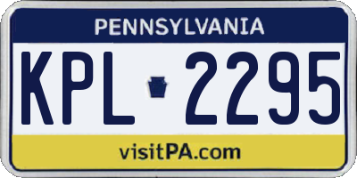 PA license plate KPL2295