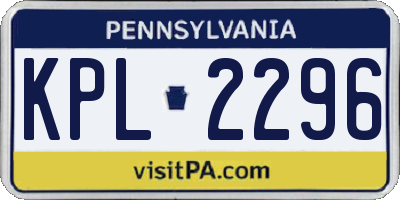 PA license plate KPL2296