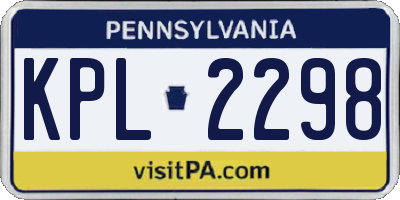PA license plate KPL2298