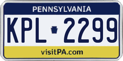 PA license plate KPL2299