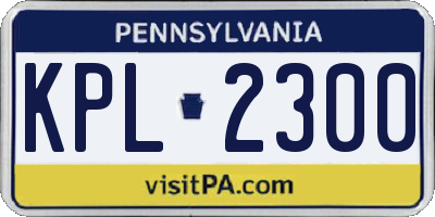 PA license plate KPL2300