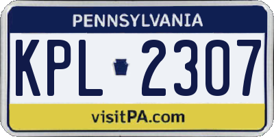 PA license plate KPL2307