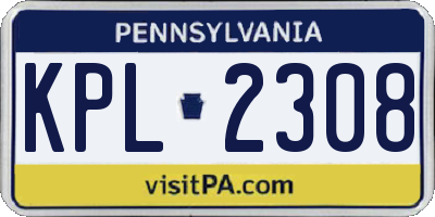 PA license plate KPL2308