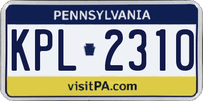 PA license plate KPL2310