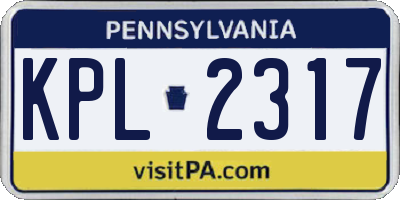 PA license plate KPL2317