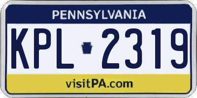 PA license plate KPL2319