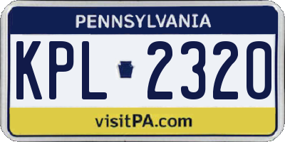 PA license plate KPL2320