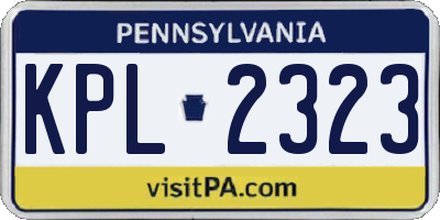 PA license plate KPL2323