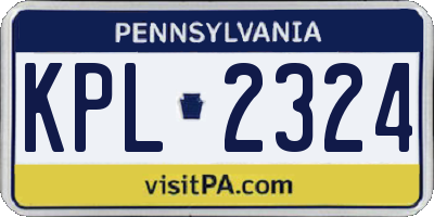PA license plate KPL2324