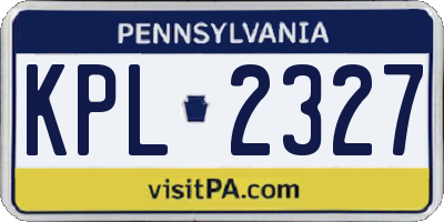 PA license plate KPL2327