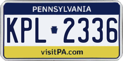PA license plate KPL2336