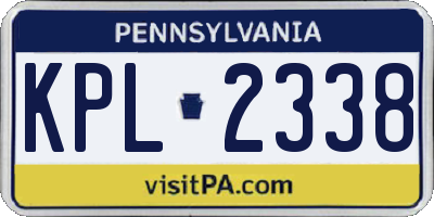 PA license plate KPL2338