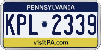 PA license plate KPL2339