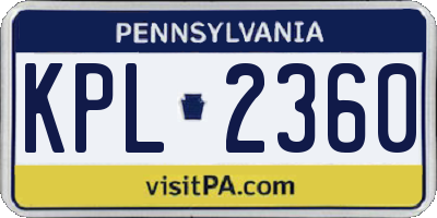 PA license plate KPL2360