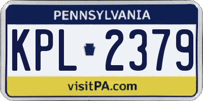 PA license plate KPL2379