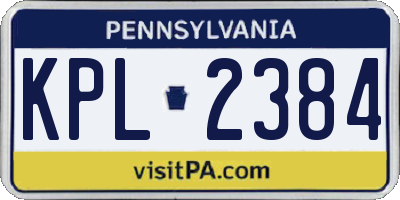 PA license plate KPL2384