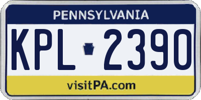 PA license plate KPL2390