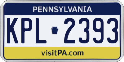 PA license plate KPL2393